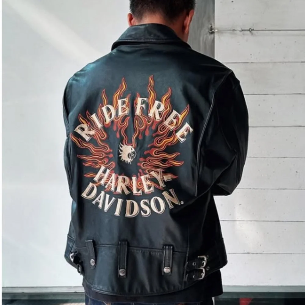 Harley Davidson Ride Free Vintage Leather Jacket - Picture 2 of 7